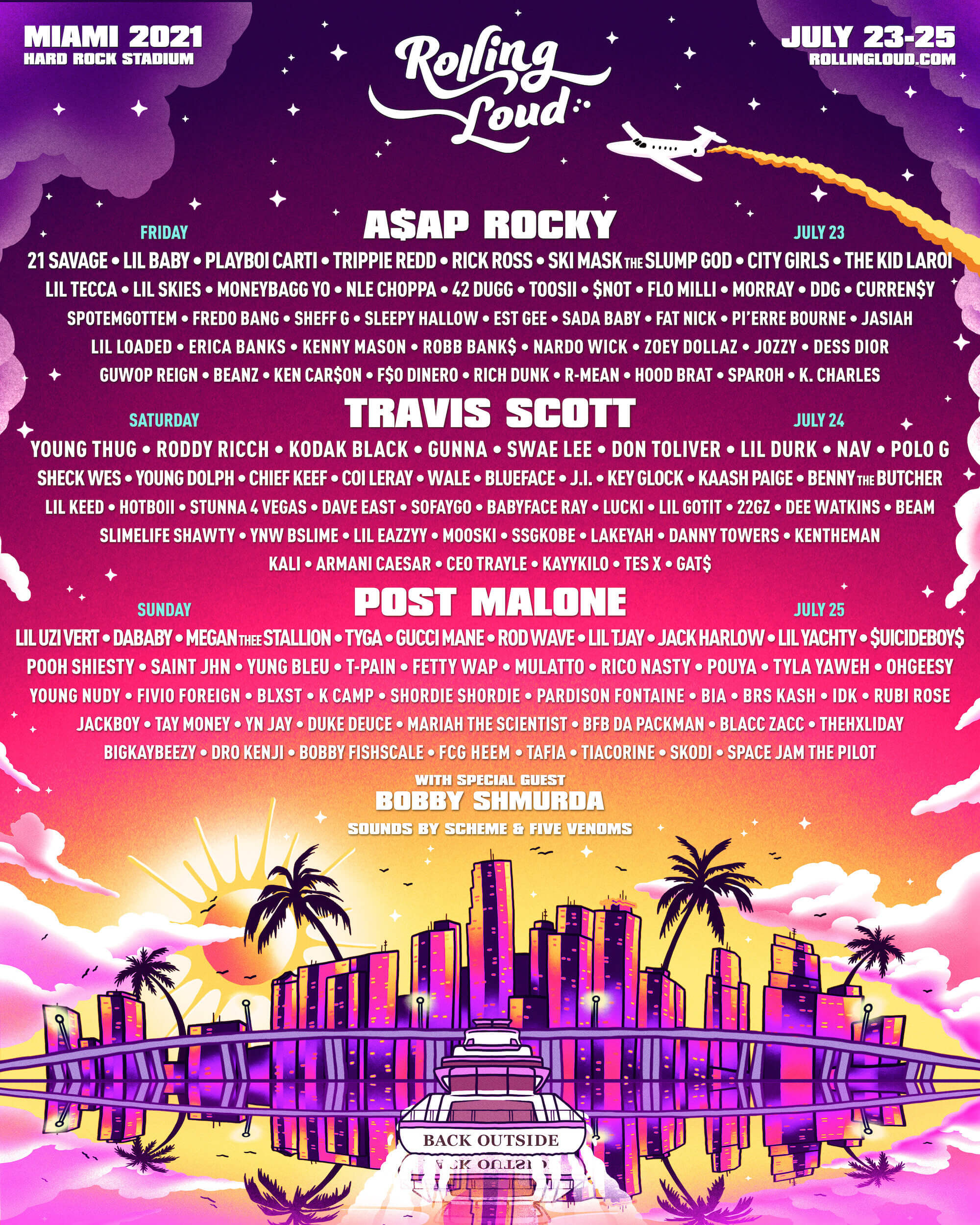 Rolling Loud Recruits Travis Scott, Post Malone, and A$AP Rocky to Headline  Miami 2021 Festival in July - The Hype Magazine
